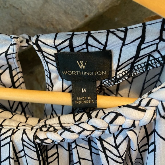 Worthington Blouse with Braided Neck Accent - Picture 4 of 6